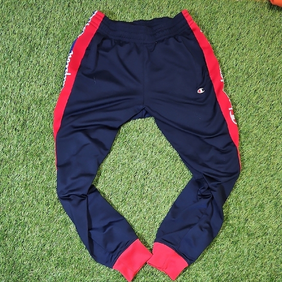 Champion Mens Size M Navy and Red Joggers RARE - Picture 2 of 7